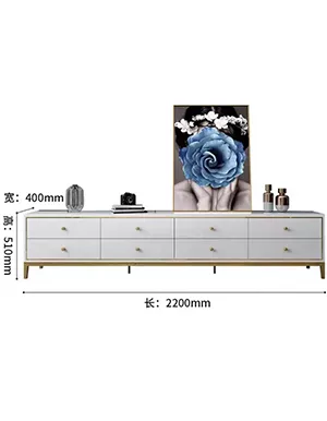 TV Cabinet with Tempered Glass Top