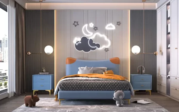 CK13 Blue Cute Bed bedroom set
