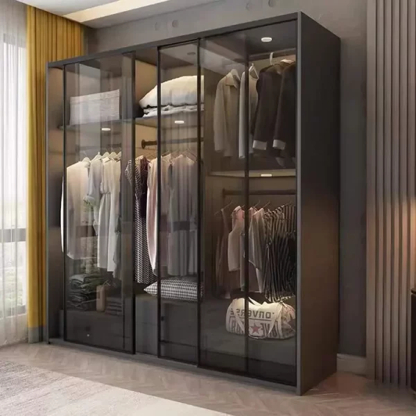 9001 Modern Glass door Wardrobe
